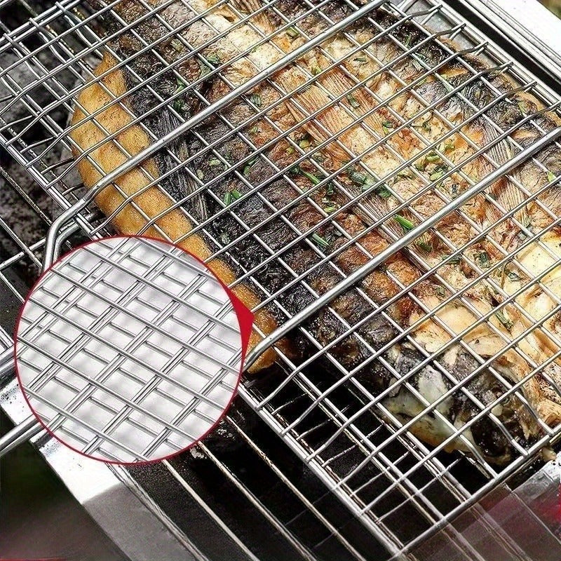 GrillGrid Large-Capacity Bbq Basket — Rectangular Design, Secure Flip Action, Even Heat Distribution