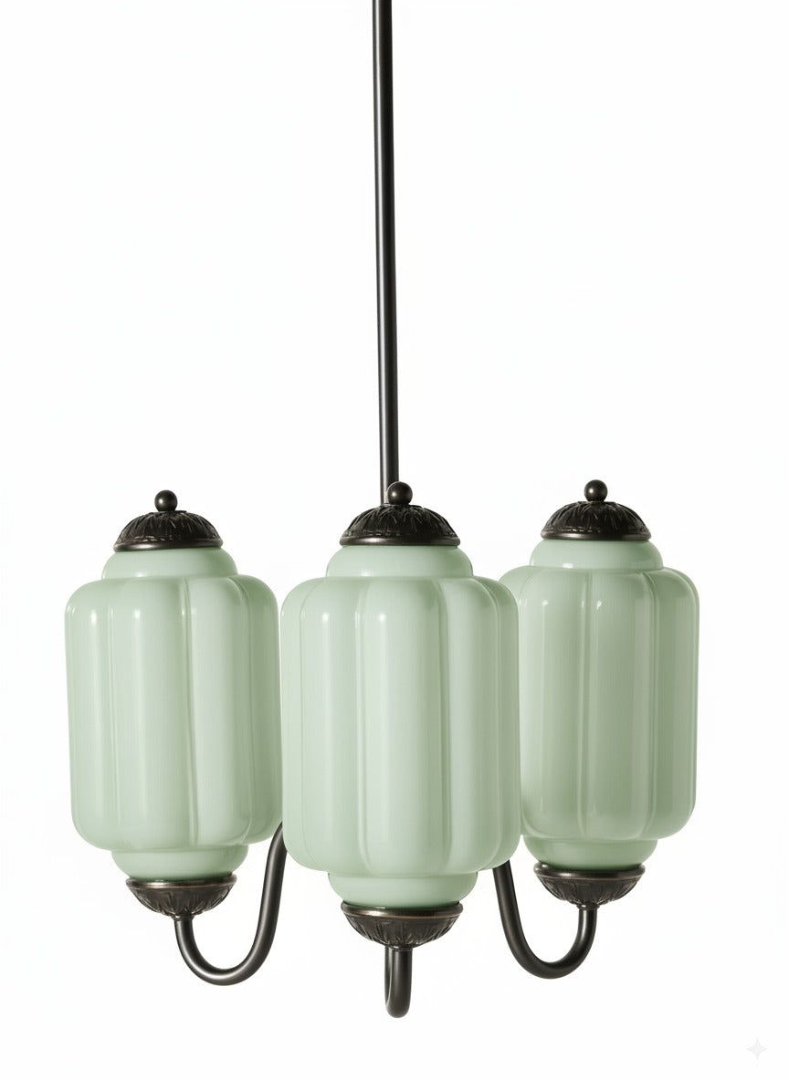 Vintage Milk Glass Pendant Lamp with Wavy Edge | Scandinavian Atmosphere Lighting for Kitchen and Bedroom - Lamylie
