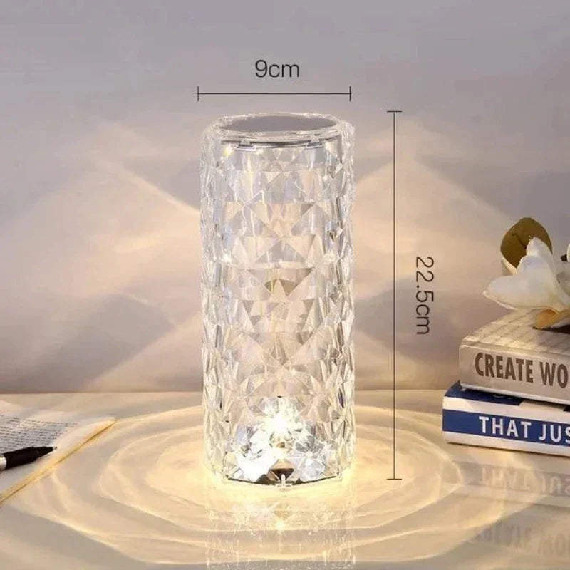 SparklingGlow | LED Crystal Touch Table Lamp with 16 Colors and Remote Control - Lamylie