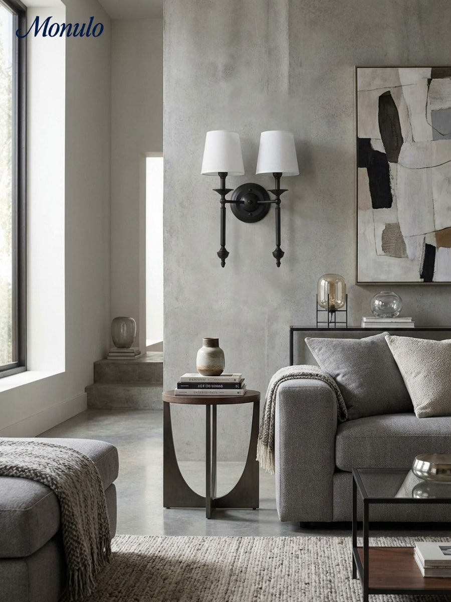 Stoffwandleuchte mit Vintage-Kupfer-Finish | Atmosphärische Beleuchtung für Flur, Schlafzimmer und Wohnzimmer - Lamylie