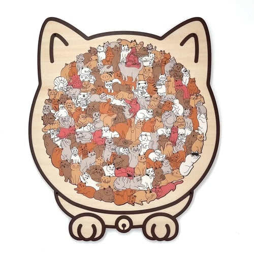 Calming Wooden Puzzle for Cat Lovers - Lamylie