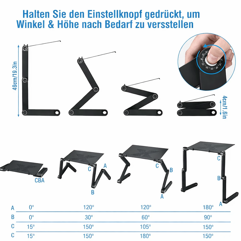 Laptop Riser | Adjustable Height & 360° Rotation | Promotes Healthy Posture | FlexStand 360 - Lamylie