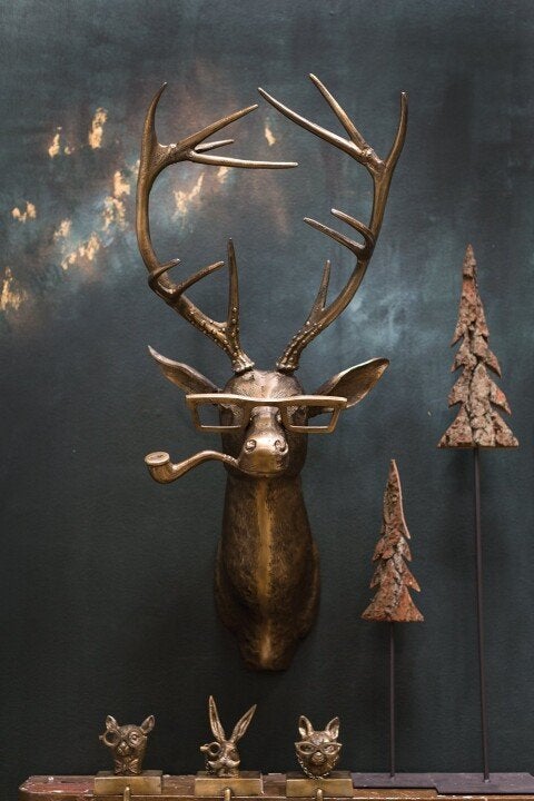 Decoração de parede com cabeça de veado – Dá personalidade a qualquer divisão - Lamylie