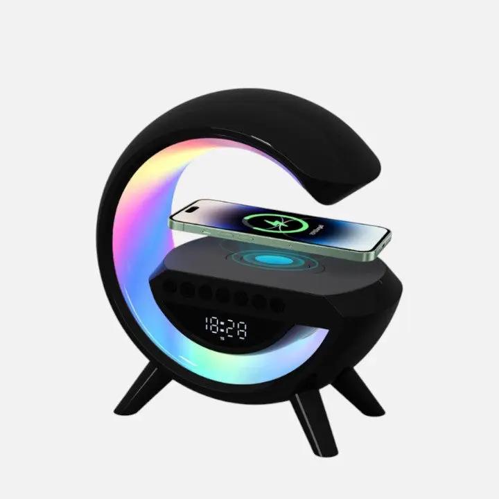 LED Clock Lamp with Alarm, Bluetooth Speaker & Wireless Charging Feature - Lamylie