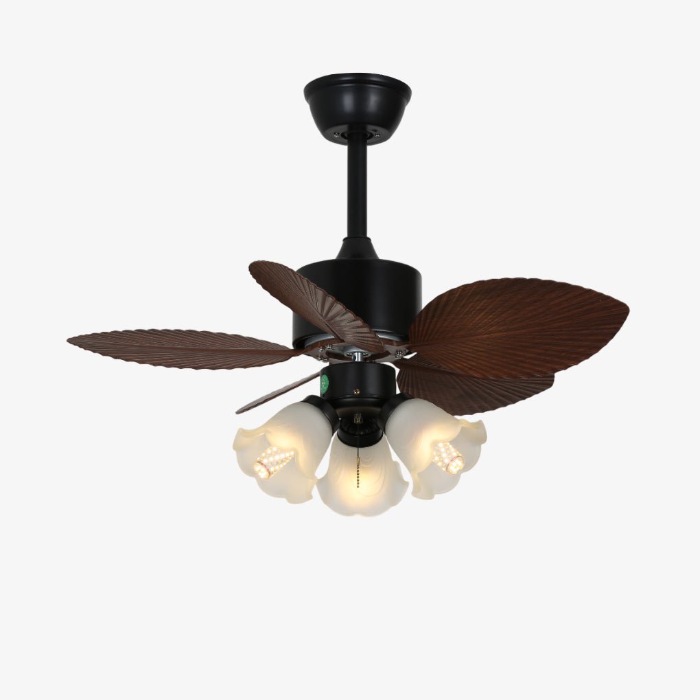 Takvifte med belysning Florence i vintage trelook — designertakvifte med lampe, 6 hastigheter, fjernkontroll, E27 eller LED, egnet for stue og soverom – Lamylie