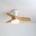 Ventilateur de plafond scandinave avec éclairage | Lampe-ventilateur minimaliste en bois et blanc - Lamylie