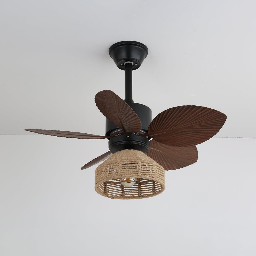 Tropisk takvifte med belysning | Rattanfinish Ø76 cm | Justerbare hastigheter – Lamylie