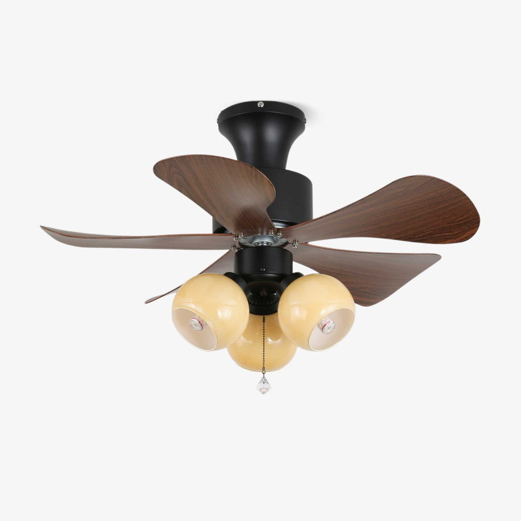 Lunara vintage-loftventilator Ø80 cm med belysning og fjernbetjening – Lamylie