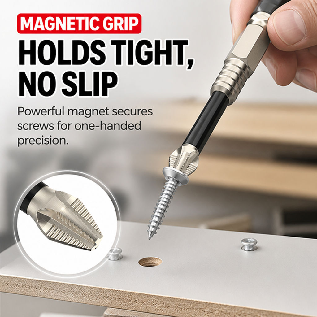 MagnoGrip Magnetischer Schrauber-Bit-Satz – Jede Schraube sofort sicher fixieren für makellose, stressfreie Projekte – Lamylie