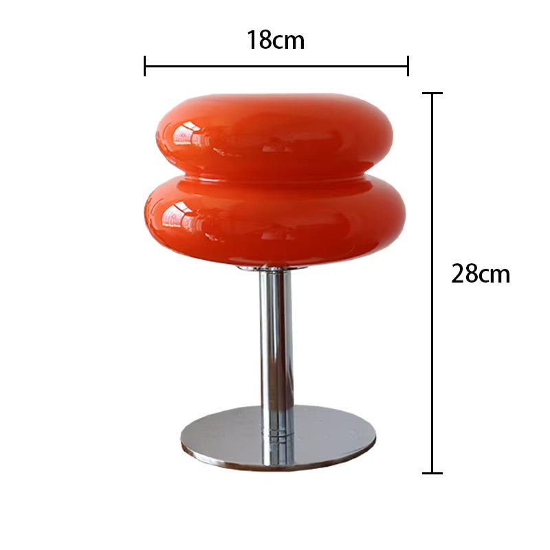 Venice Macaron Mushroom Table Lamp | Design Glass Dome with Iron Base | Decorative Lighting for Bedroom Living Room | Ø18×28cm - Lamylie