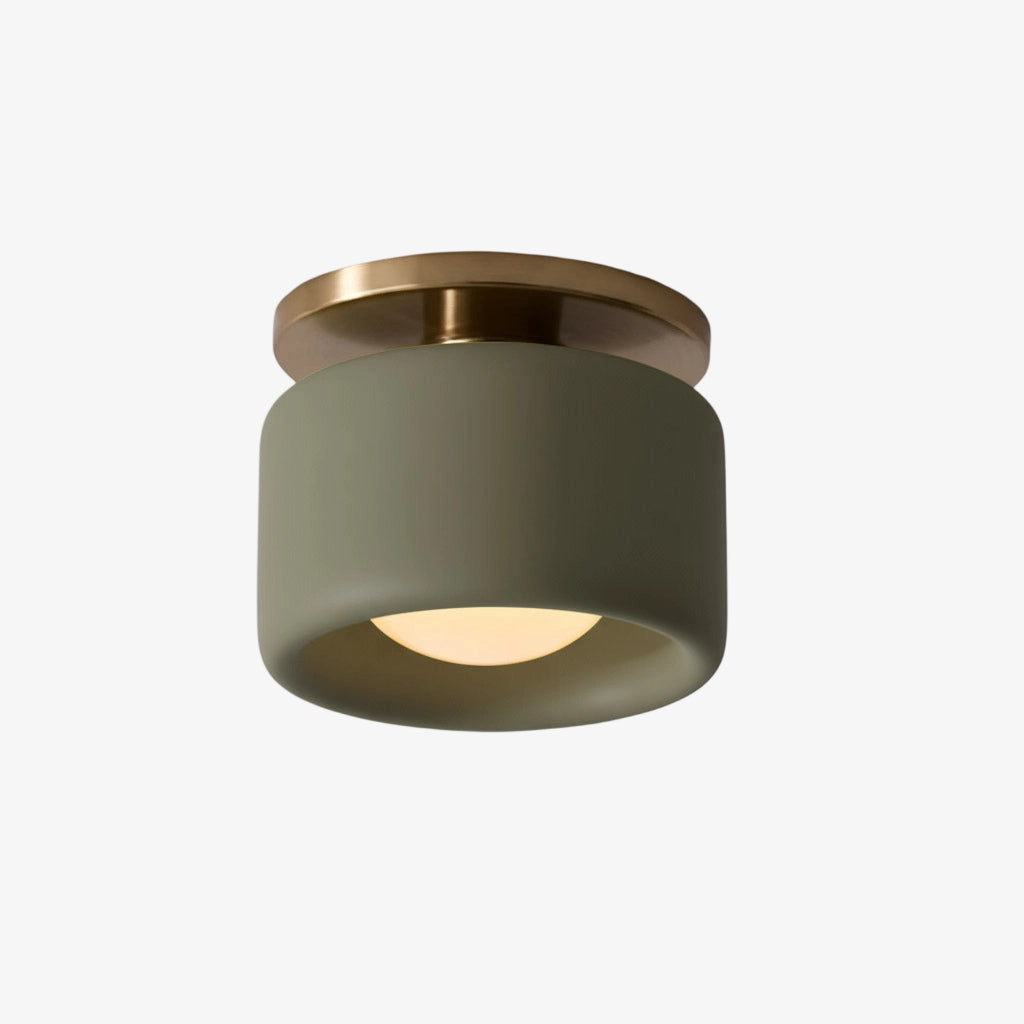 Porcelain Ceiling Lamp Round Modern | Soft Ambient Lighting for Hall Office Kitchen - Lamylie