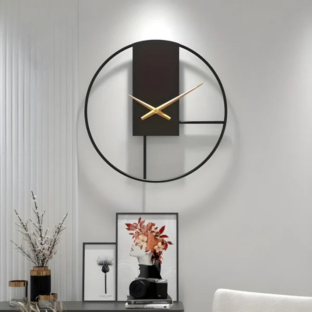 Ceas de perete mare, minimalist – design silențios pentru living - Lamylie