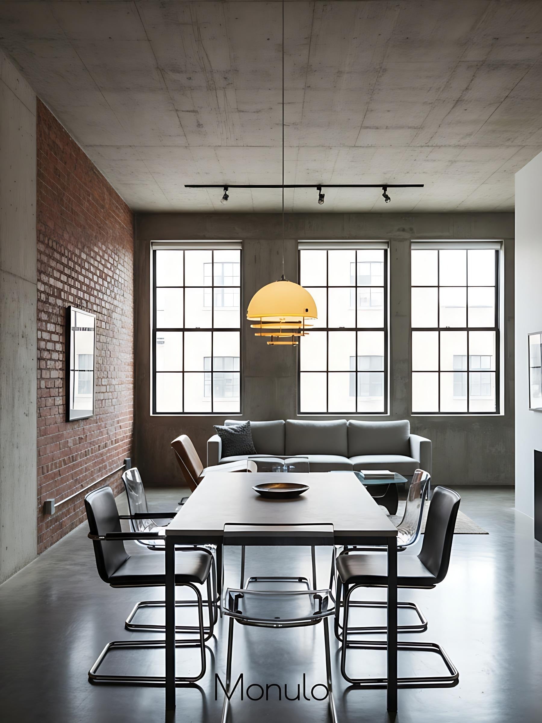 Stylish Pendant Lamp Bauhaus Design Orange-White Ambient Lighting for Modern Interiors - Lamylie