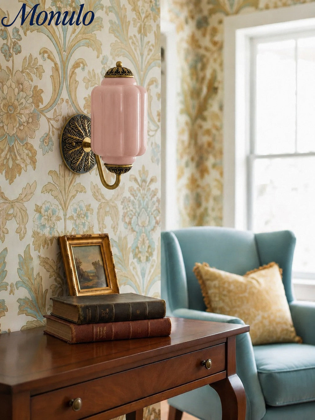 Milk Glass Wall Lamp Eloise for Hall and Bedroom | Vintage Wall Lighting with Milky White Glass - Lamylie