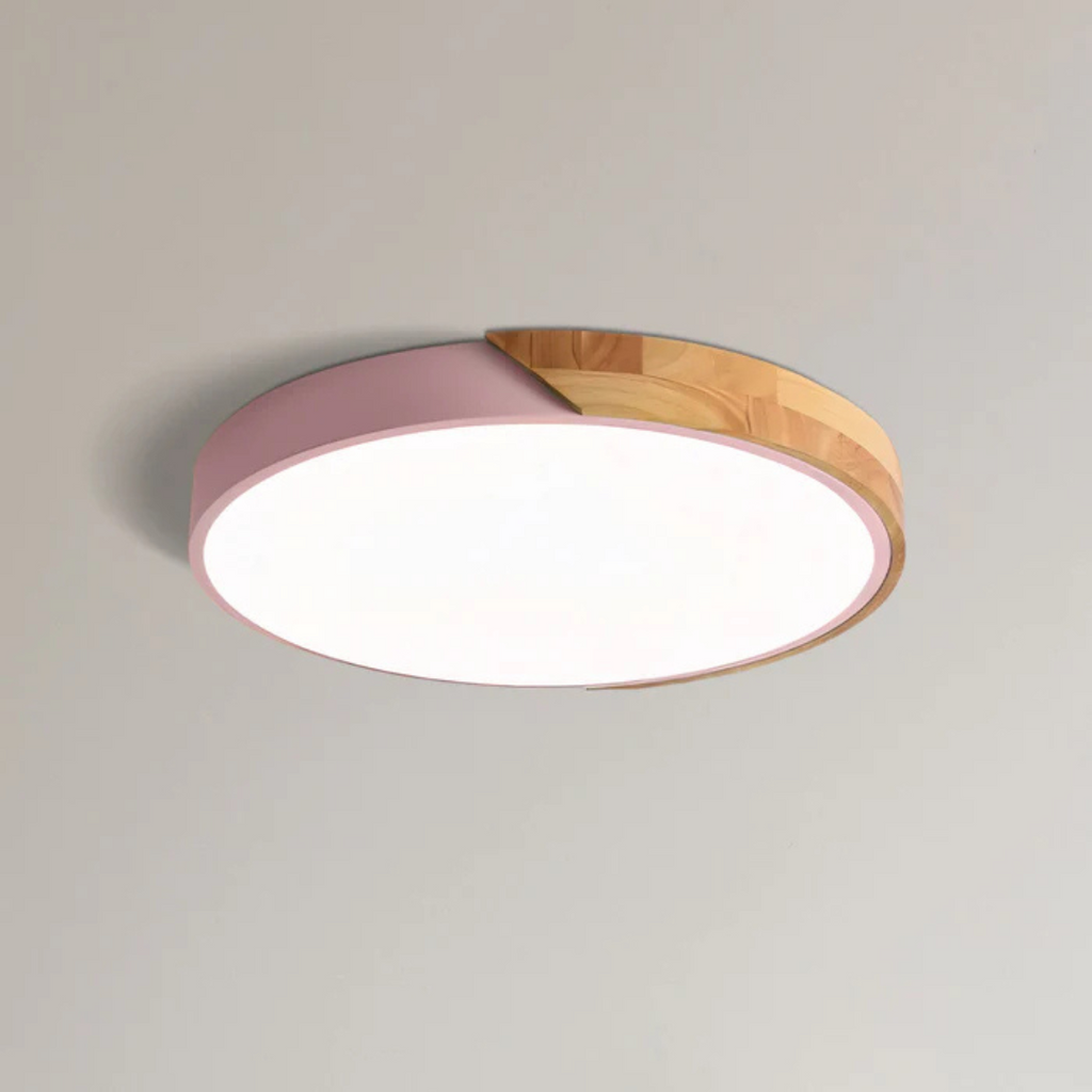 Minimalistyczna lampa sufitowa z drewna i akrylu | Skandynawski design do salonu i sypialni | Energooświetlne światło LED | Łatwy montaż – Lamylie