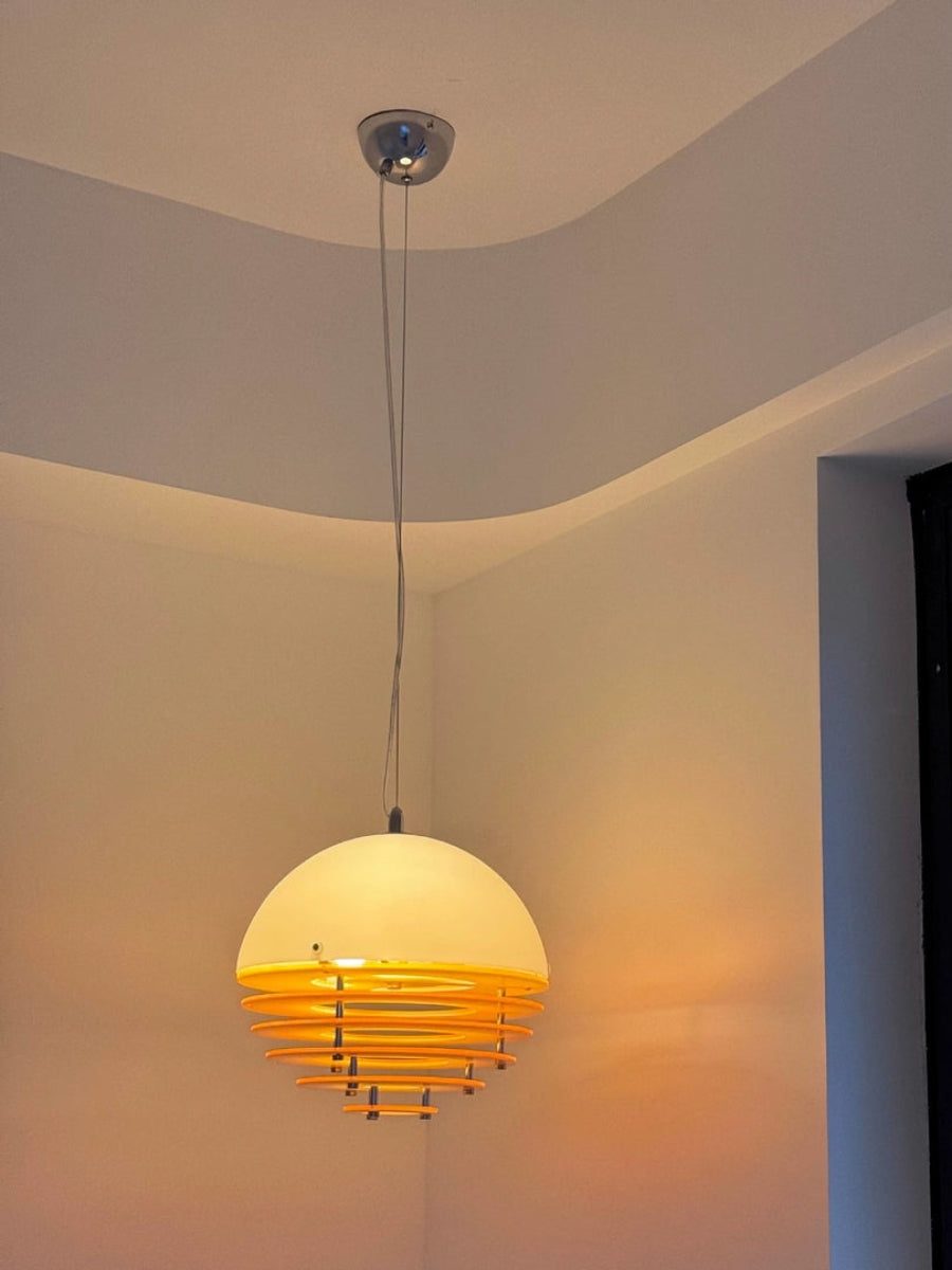 Stylish Pendant Lamp Bauhaus Design Orange-White Ambient Lighting for Modern Interiors - Lamylie