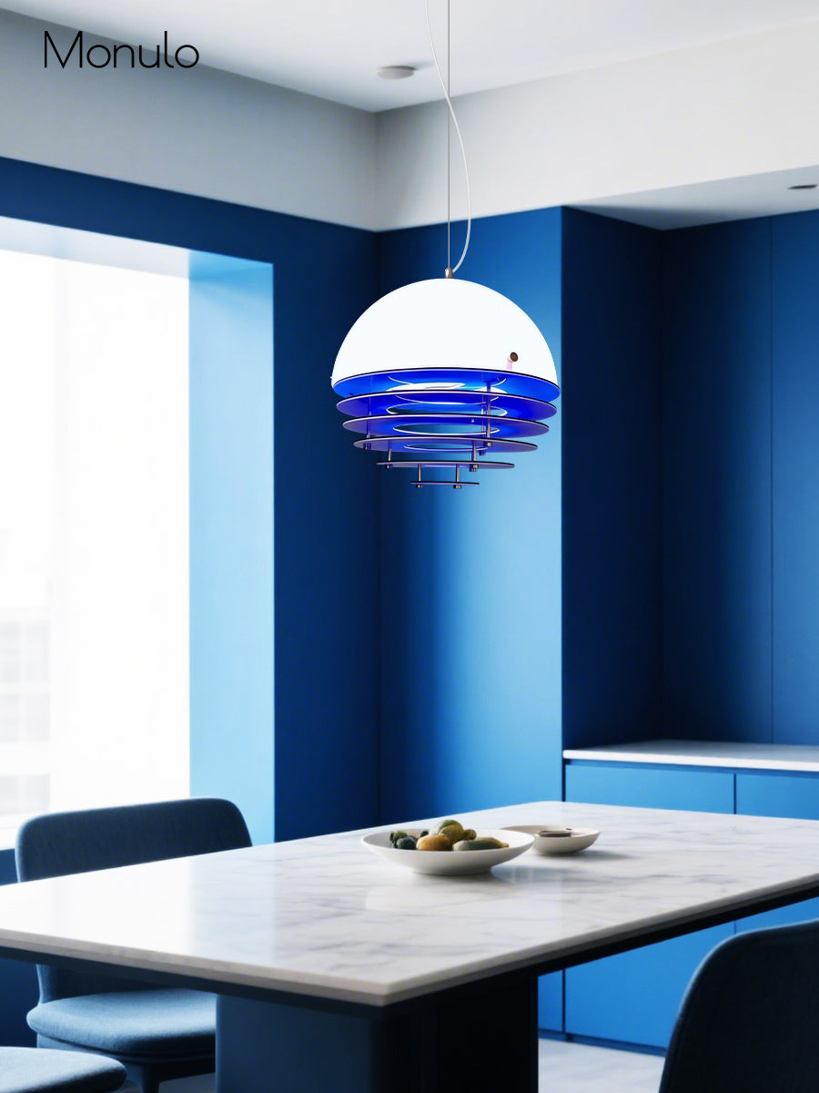 Stylish Pendant Lamp Bauhaus Design Orange-White Ambient Lighting for Modern Interiors - Lamylie