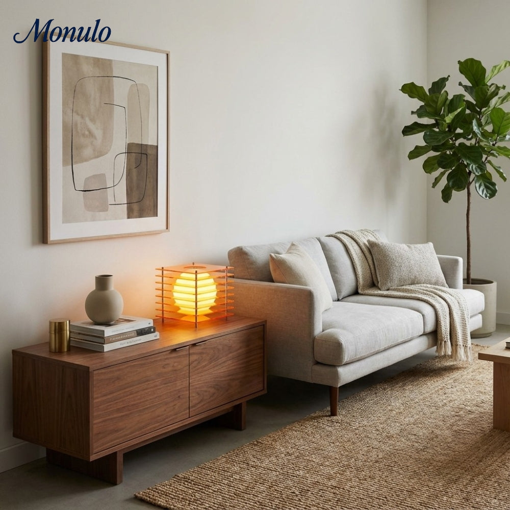 Geometric Table Lamp with Layered Globes | Modern Design for Living Room & Office - Lamylie