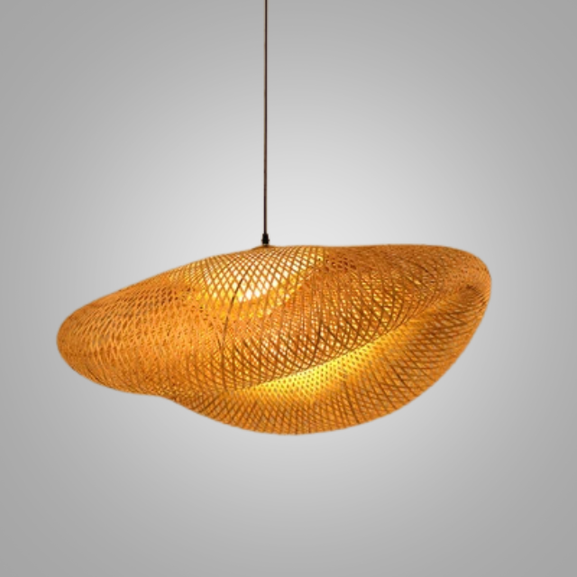 Håndlavet hængelampe i rattan | Skandinavisk rustikt design | Naturlig stemningsbelysning - Lamylie