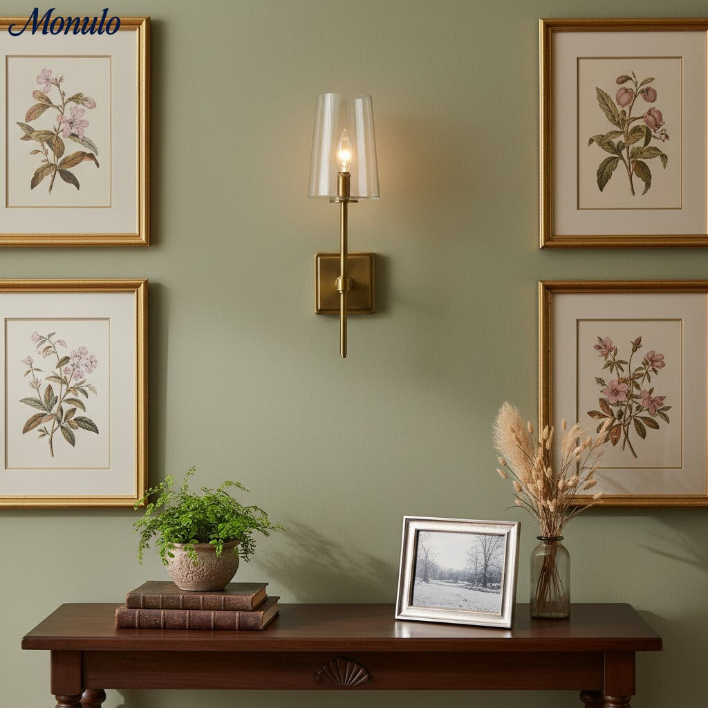 Glaswandleuchte mit klarem Glas | Einzel- bis Dreifach-Konfiguration | Elegante Badezimmerbeleuchtung - Lamylie