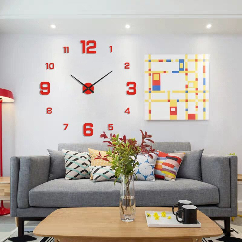 Modern Wall Clock Featuring 3D Raised Numbers Design - Lamylie
