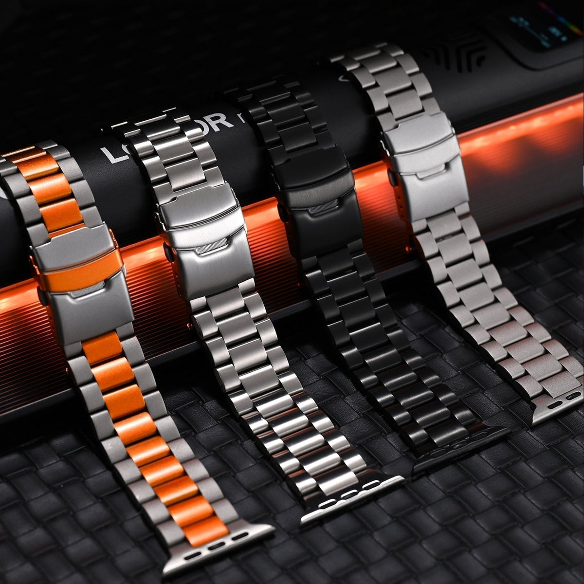 AeroGuard-reim for Apple Watch — slank titanreim, foldespenne med sikkerhetslås