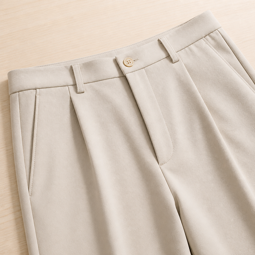 Marcello – Pantalon habillé plissé taille haute à jambe droite décontractée - Lamylie