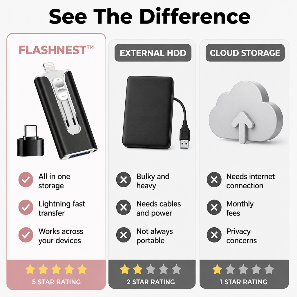 FlashNest — Okamžitě uvolněte místo ve svých zařízeních a navždy uchovejte všechny vzpomínky - Lamylie