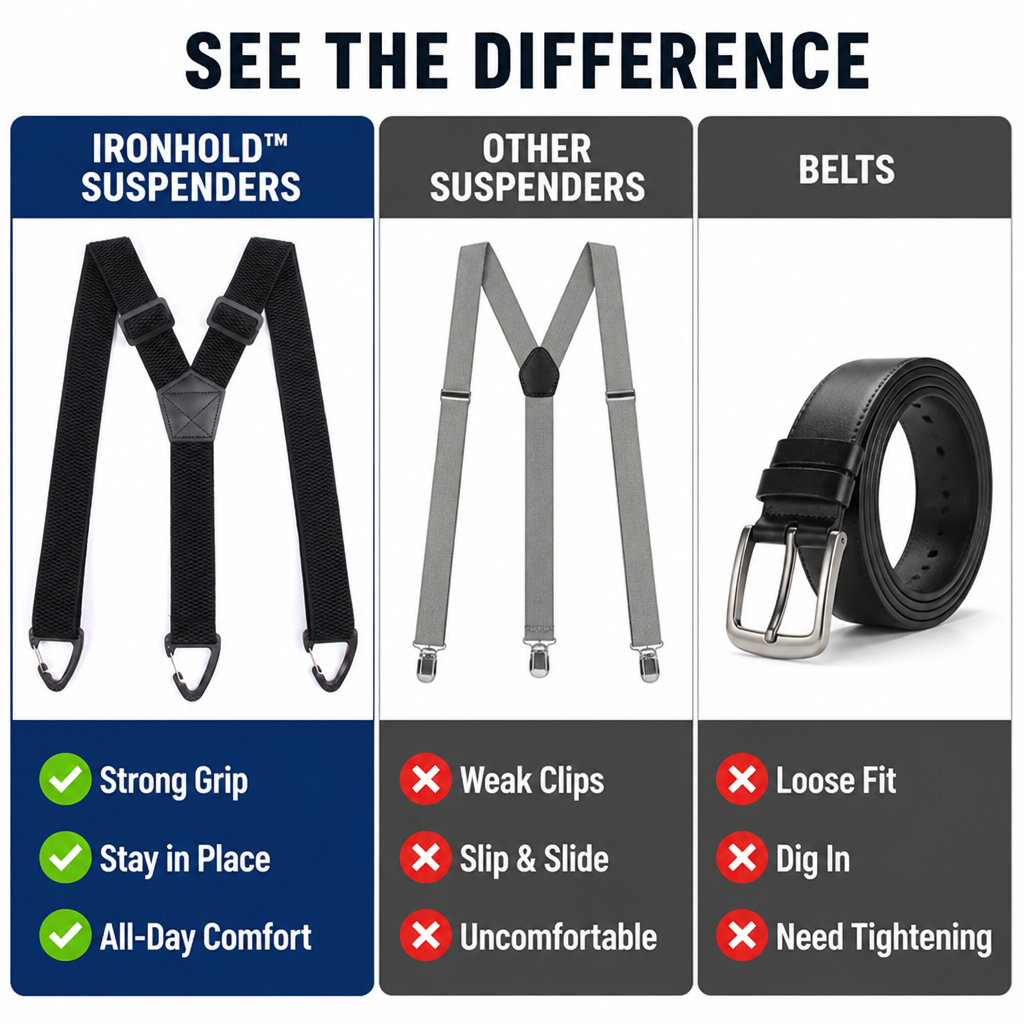 IronHold Suspenders — Εξαιρετικά σταθερή στήριξη που δεν σας απογοητεύει ποτέ - Lamylie