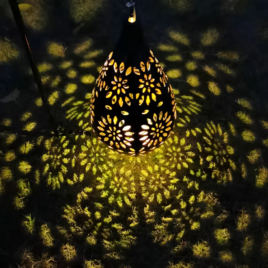 Black Stainless Steel Solar Garden Light with LED - Dusk to Dawn - Lamylie