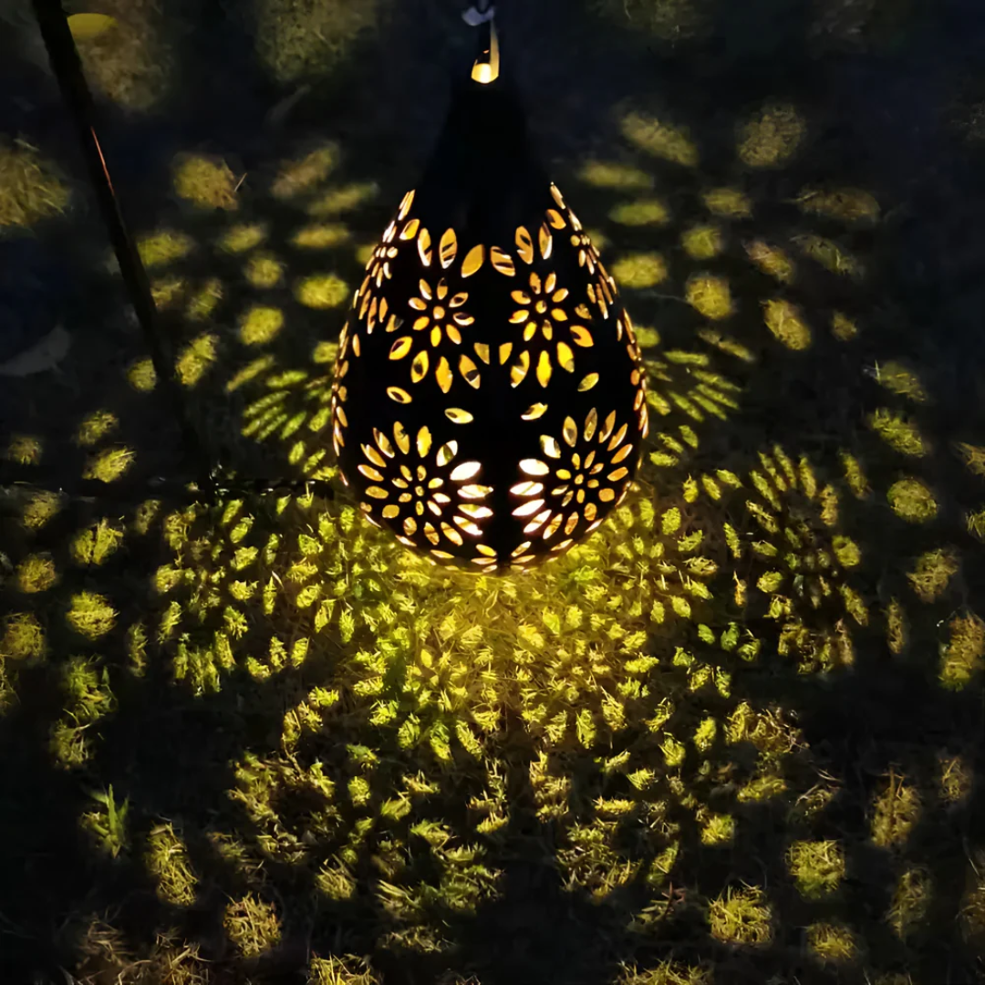 Black Stainless Steel Solar Garden Light with LED - Dusk to Dawn - Lamylie