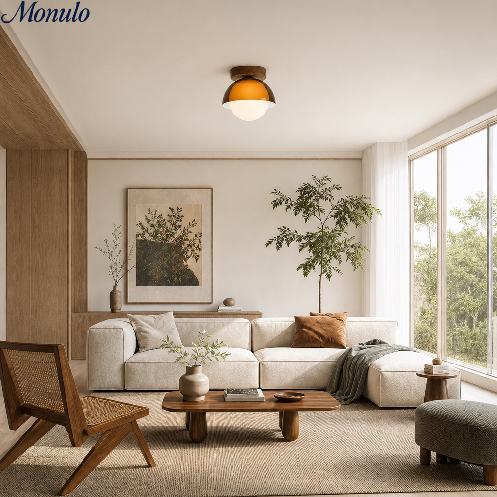 Vintage Ceiling Lamp with Sunset Tones for Hallway and Entrance | Modern Ambient Lighting - Lamylie