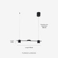 Linear LED Pendant Lamp Helios | Modern Lighting with Metal and Acrylic for Dining Room and Living Room - Lamylie