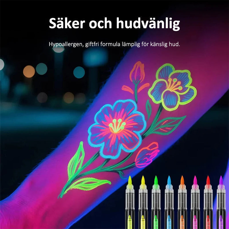 Illumina ogni spazio con una straordinaria body art al neon che cattura l’attenzione - Lamylie