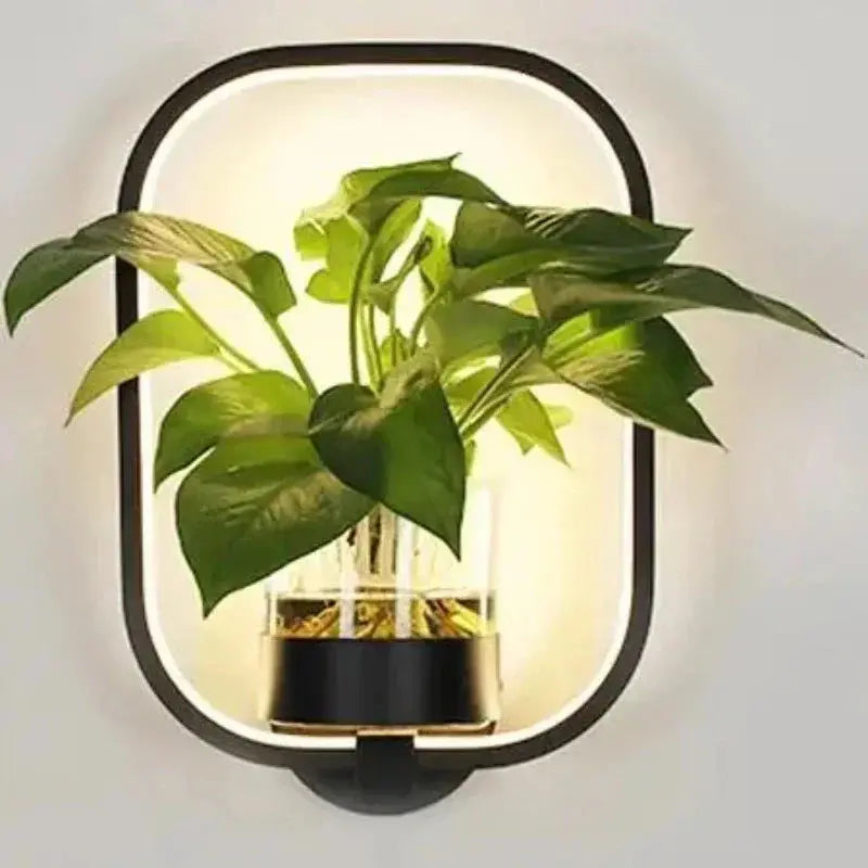LED Wall Plant Light with Glass Vase | Warm Ambient Light | Decorative Wall Feature | GlowPlant - Lamylie