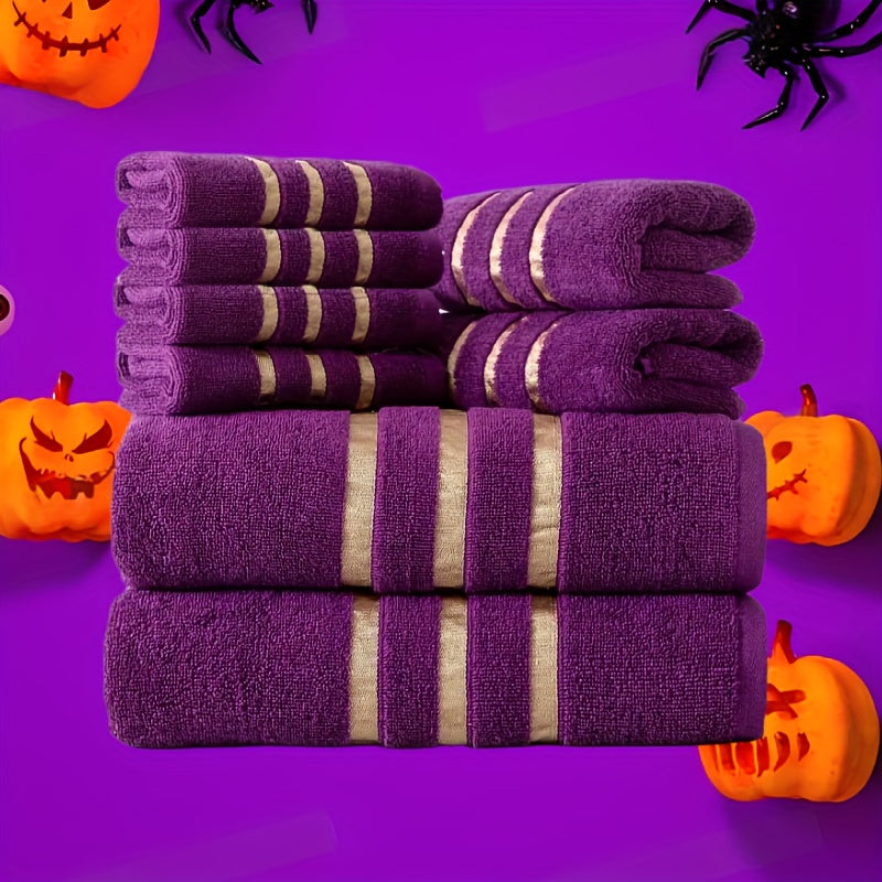 Conjunto de 8 toalhas 100% algodão Luxebliss — 400 GSM, macias e absorventes, qualidade hoteleira