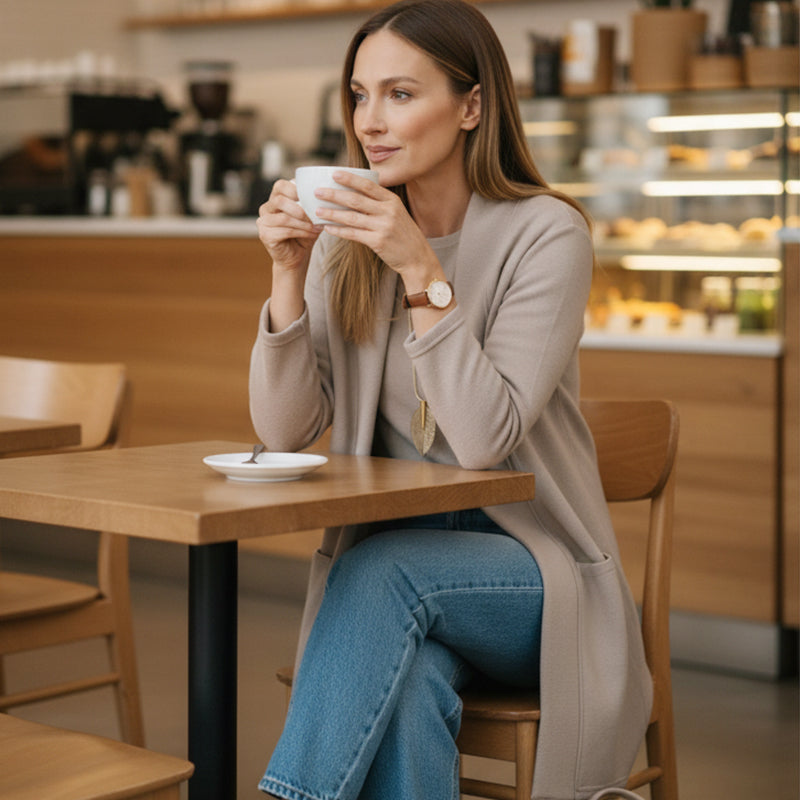 GlideFlex – Elegant Three-Piece Knit Set with Longline Cardigan - Lamylie
