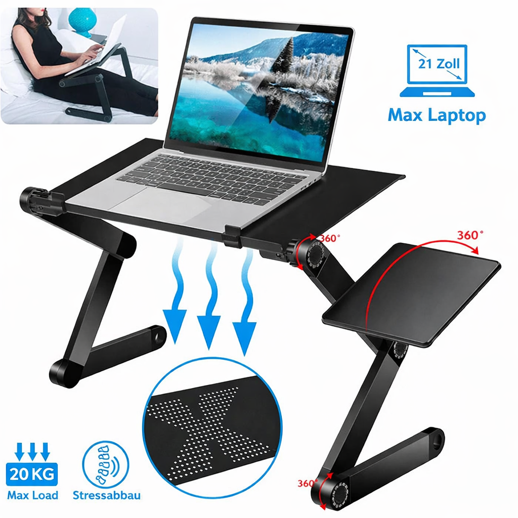Laptop Riser | Adjustable Height & 360° Rotation | Promotes Healthy Posture | FlexStand 360 - Lamylie