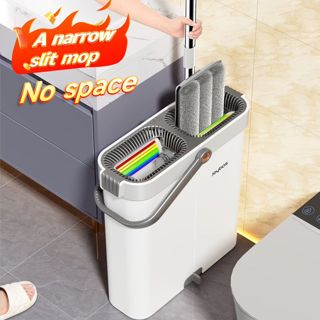 Mopp-Set mit Eimer | Flachmopp in den Größen 33 cm oder 40 cm – Lamylie