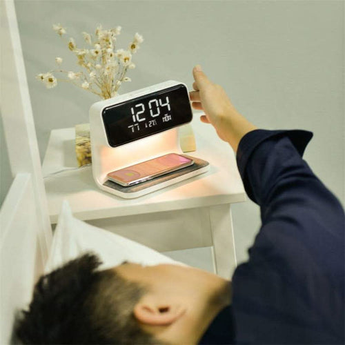 Bedside Light with Wireless Charger and Alarm Clock Unit - Lamylie