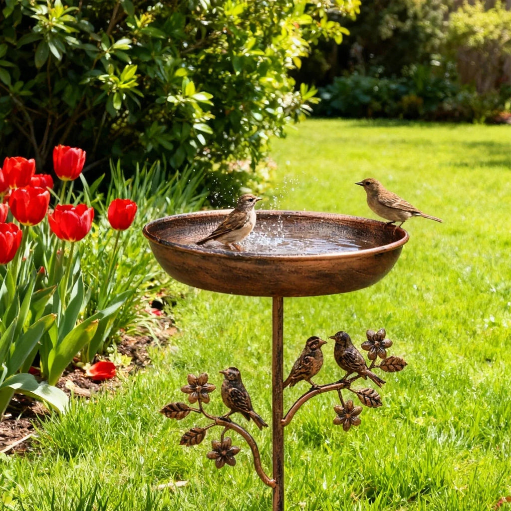 Miska na wodę dla ptaków ogrodowych | Ozdobna misa | Bezpieczny grot | GardenShine - Lamylie