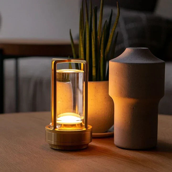 Lumiere Lantern Cordless Crystal Table Lamp - Lamylie