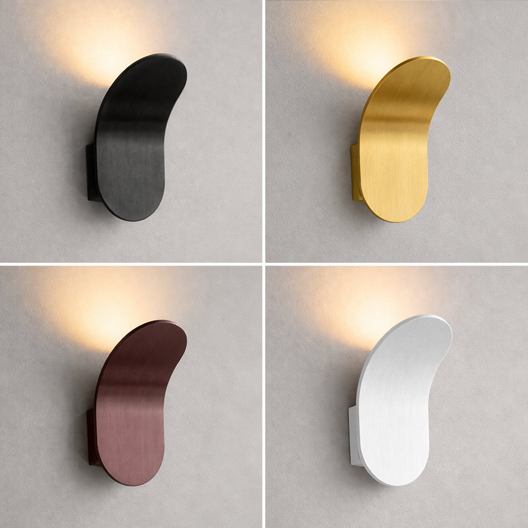 Curved Wall Lamp Modern Minimalist Design Brushed Finish Diffuse Light Decorative Wall Lighting for Hallway Bedroom Living Room - Lamylie