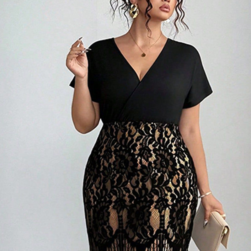 LuxeSilhouette-Kleid mit V-Ausschnitt – Fühlen Sie sich den ganzen Tag selbstbewusst, cool und bezaubernd – Lamylie