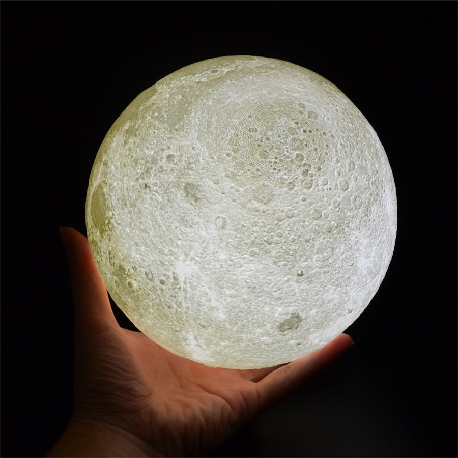 Moon Light with Wooden Base – 16 Shades & Adjustable Brightness - Lamylie
