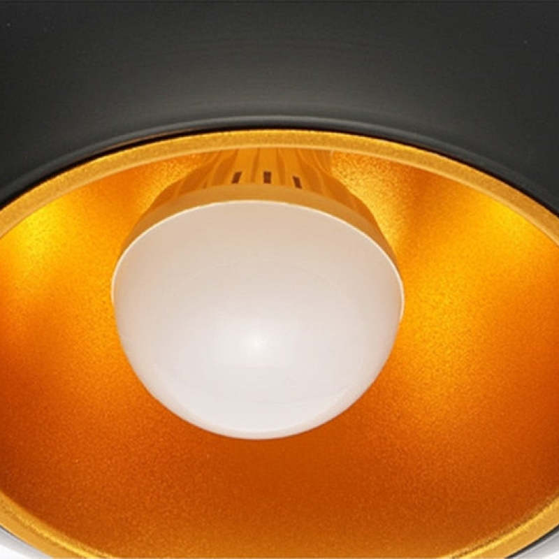 Elegant svart-hvit LED-taklampe med moderne, rund design i aluminium til spisestue, soverom og stue, med varmt, dimbart lys, skandinavisk interiørstil – Lamylie