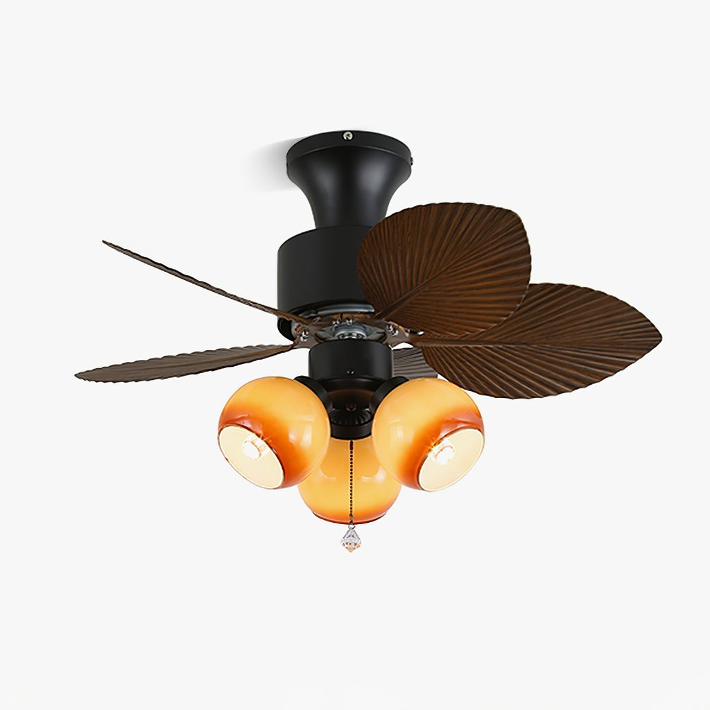 Trópusi mennyezeti ventilátor üvegvilágítással | Ø 81 cm | 6 sebességfokozat és távirányító - Lamylie