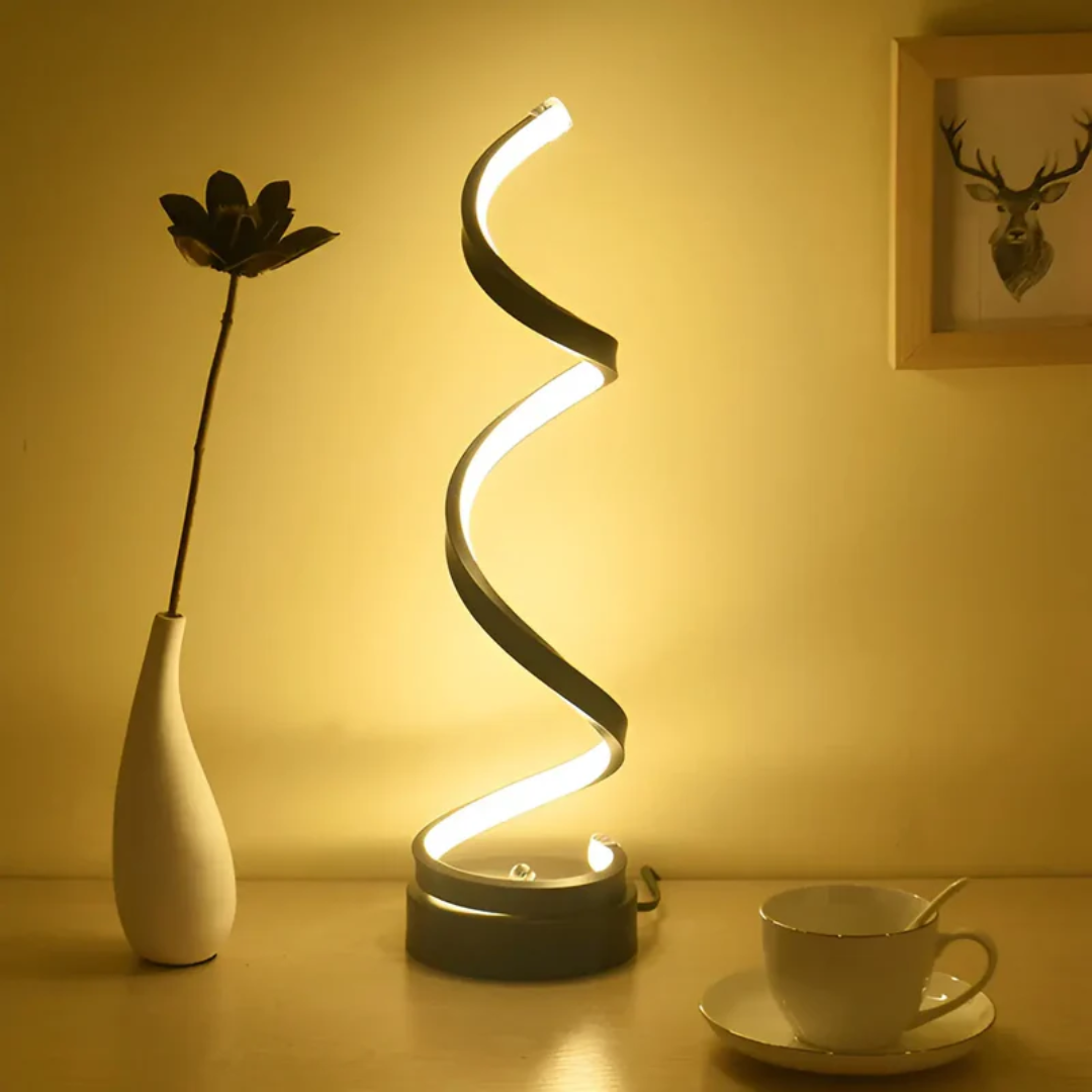 Spiral LED Desk Light with Adjustable Dimmer – Contemporary Style 19W - Lamylie