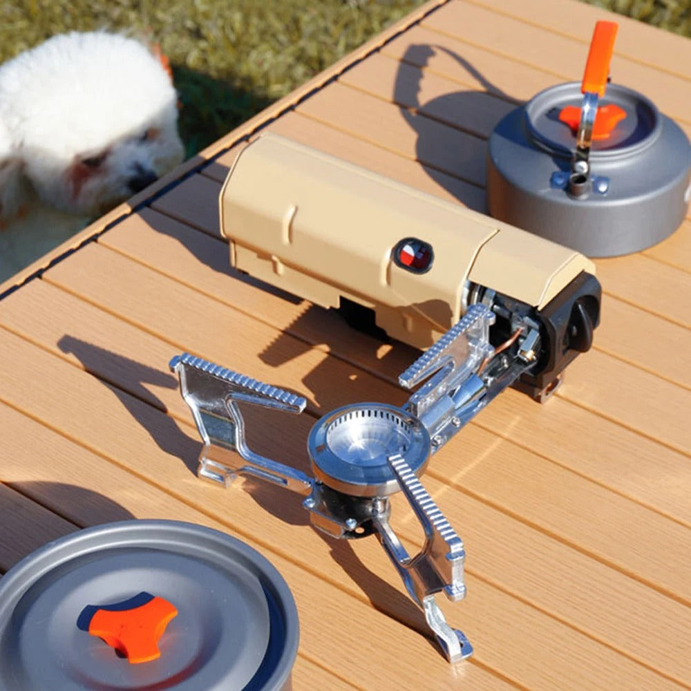 Portable Camping Stove for Warm Meals on the Go | Compact and Foldable Cooking Set | Ideal for Camping Hiking Picnic | Aluminum Butane Propane Camping Cooker - Lamylie