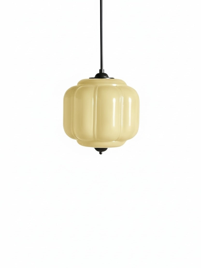 Vintage Milk Glass Pendant Lamp with Wavy Edge | Scandinavian Atmosphere Lighting for Kitchen and Bedroom - Lamylie